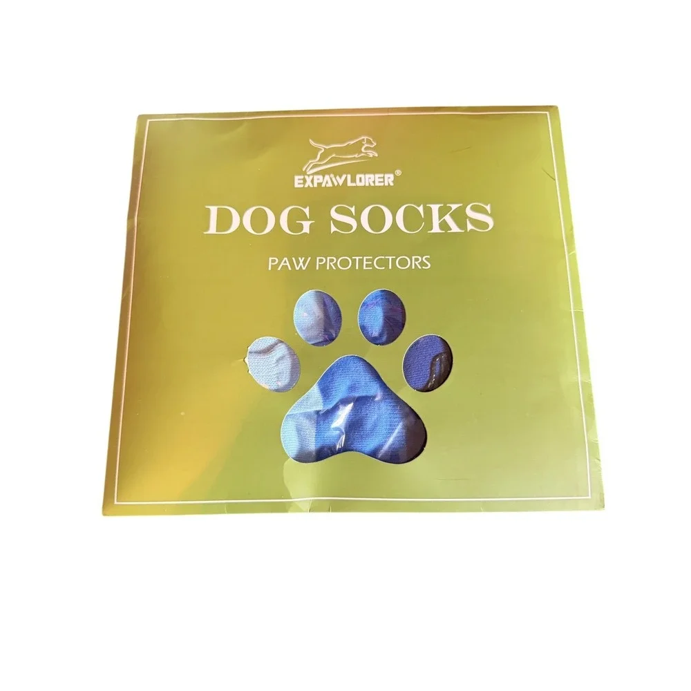 Expawlorer Dog‎ Socks Paw Protectors Anti Slip for Senior Dogs Blue XL 4pk NEW